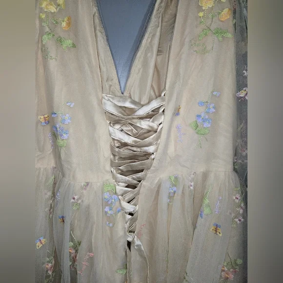 Floral Embroidered Tulle Dress - Picture 6 of 10